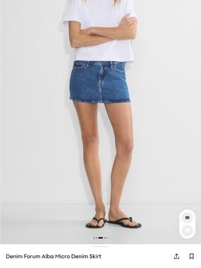 Aritzia 90s vintage micro Jean skirt denim blue